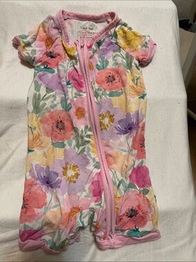 Little Sleepies Watercolor Meadow Shorty Zip 6–12M | NWOT | Never Worn
